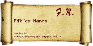Föcs Manna névjegykártya